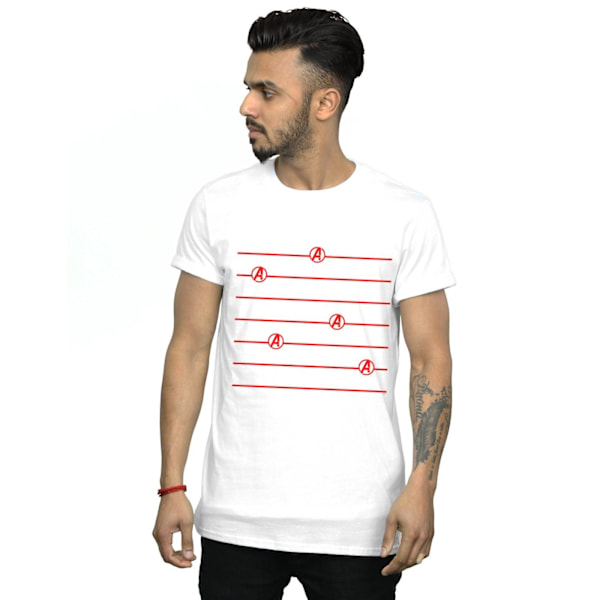 Marvel Mens Avengers Endgame Logo Stripes T-Shirt S Vit White S