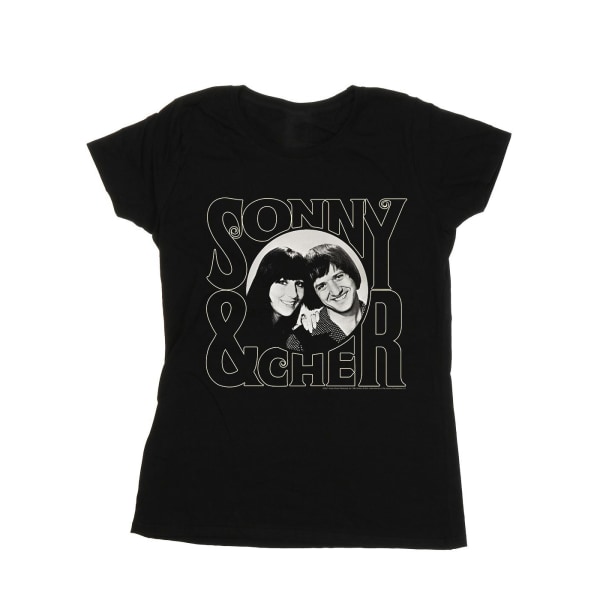 Sonny & Cher Dam/Dam Circle Photo Bomull T-shirt XL Svart Black XL