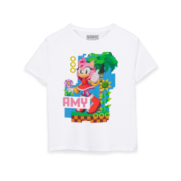 Sonic The Hedgehog barn/barn Amy kortärmad T-shirt 5-6 White 5-6 Years