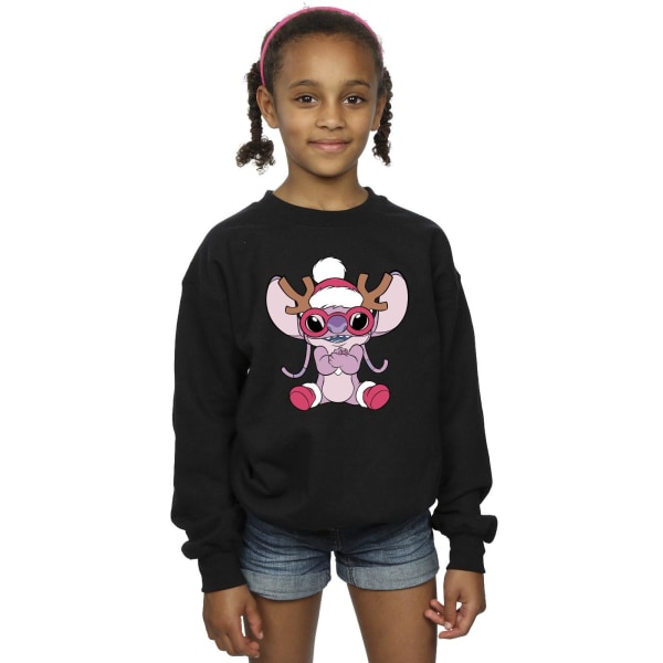 Disney Girls Lilo & Stitch Angel Ren Sweatshirt 12-13 År Black 12-13 Years