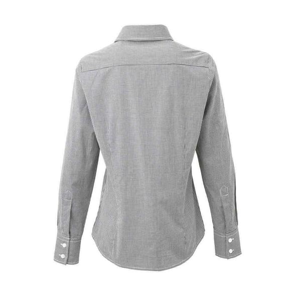 Premier Dam/Dam Micro Gingham Rutig Bomull Långärmad S Black/White M