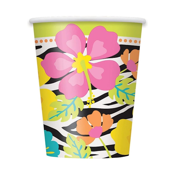 Unik festpappersvildblommor Luau/Beach Party Party Cup (Pac Multicoloured One Size