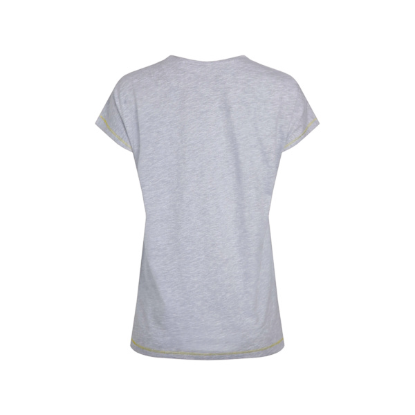 Weird Fish Dam T-shirt med Seedheads-tryck i Slub-organisk bomull Pearl Grey Marl 16 UK