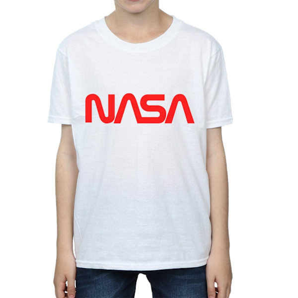 NASA Pojkar Modern Logotyp T-Shirt 9-11 År Vit White 9-11 Years