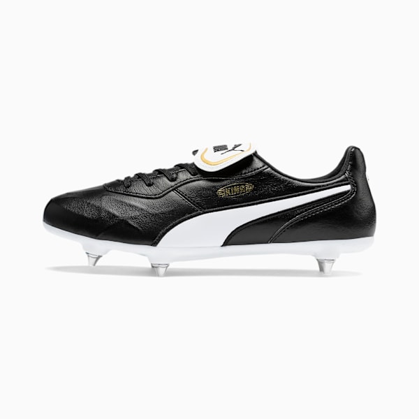 Puma King Top Läder Fotbollsskor 8 UK Svart/Vit Black/White 8 UK