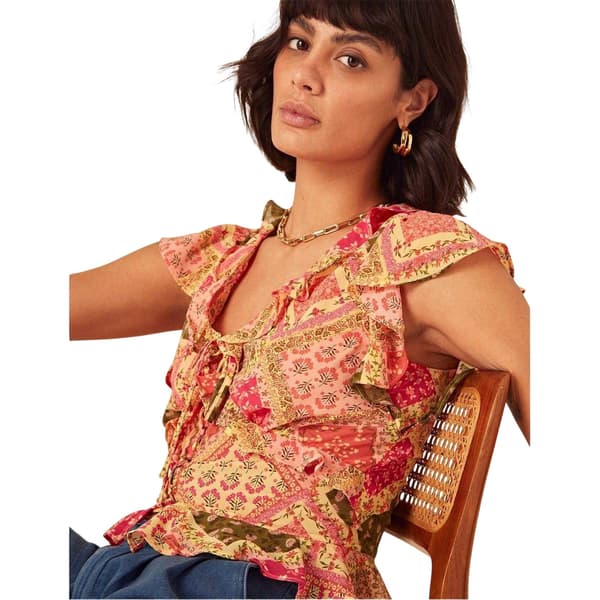Nobody´s Child Dam Blommig V-ringad Kortärmad Blus Multicoloured 14 UK