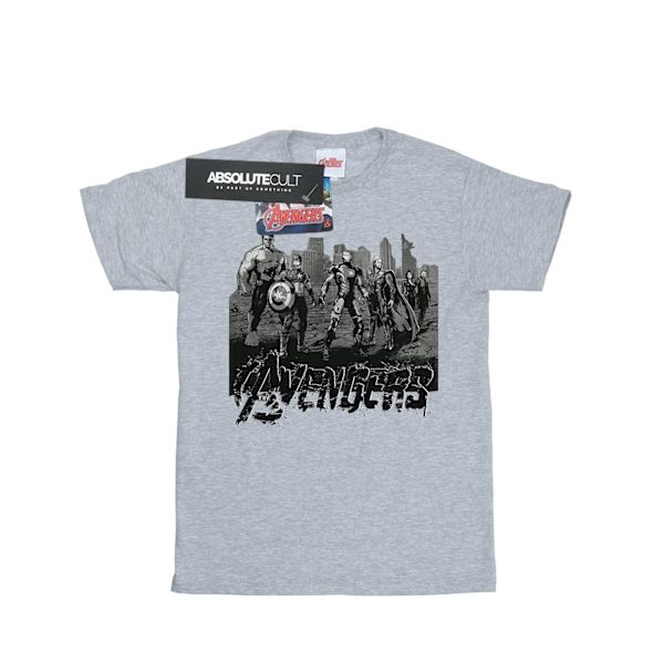 Marvel Girls Avengers Mono Team Art Bomull T-shirt 5-6 år Sp Sports Grey 5-6 Years