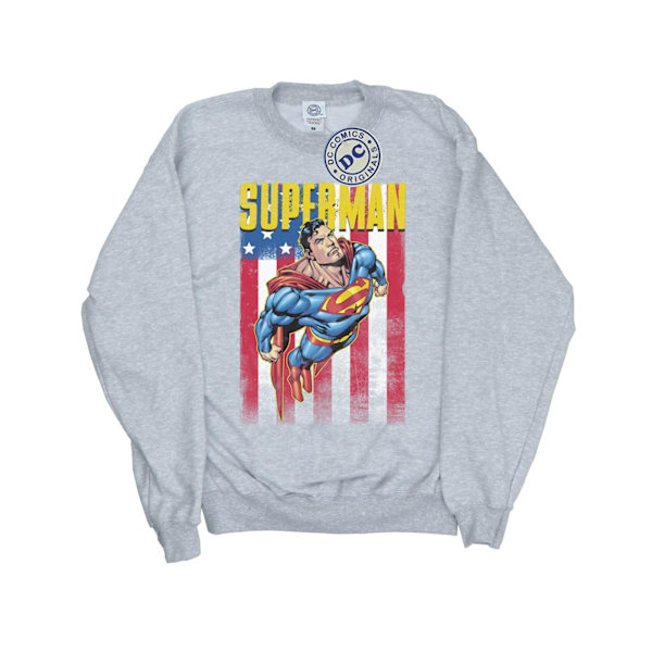 DC Comics Dam/Kvinnor Superman Flight Sweatshirt XS Heather G Heather Grey XS