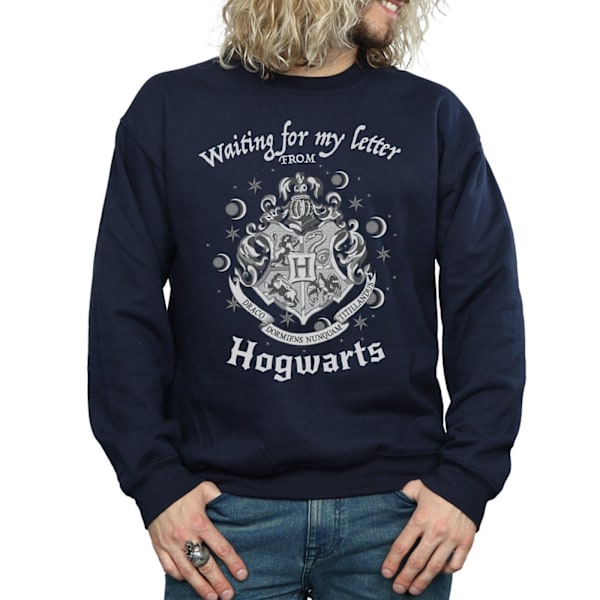 Harry Potter Herr Hogwarts Väntar På Mitt Brev Sweatshirt XXL Navy Blue XXL