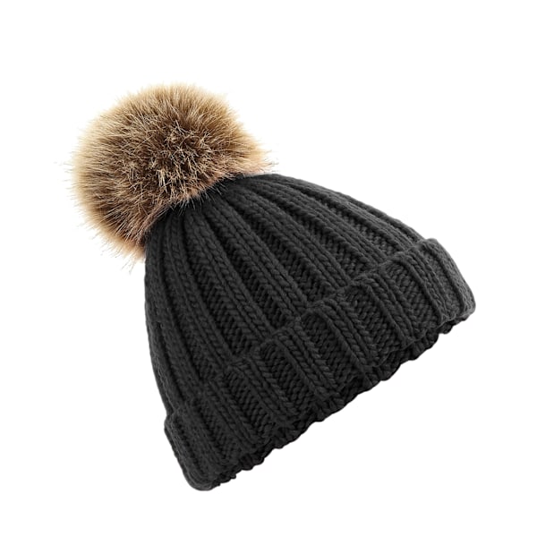 Beechfield Junior Unisex PomPom Chunky Beanie One Size Svart Black One Size