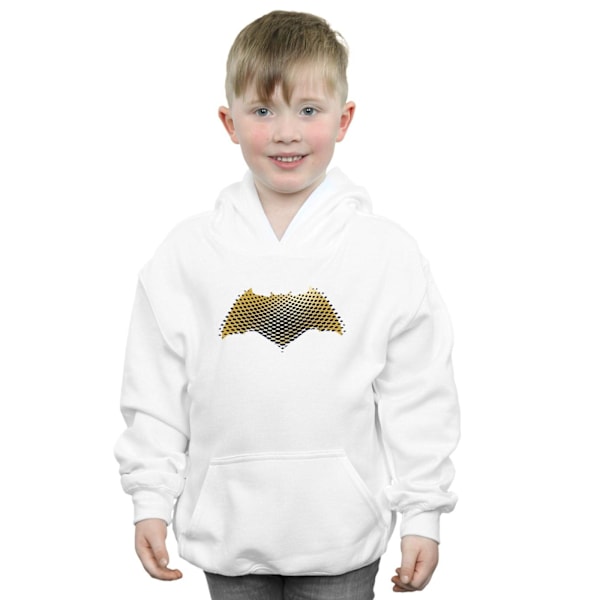 DC Comics Boys Justice League Movie Batman Logo Textured Hoodie White 7-8 Years