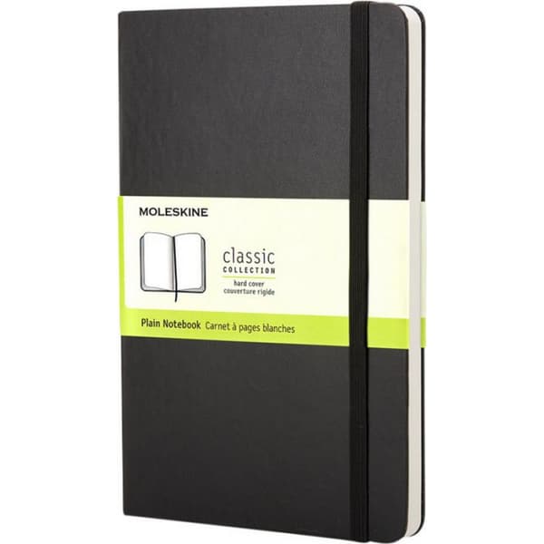 Moleskine Classic Pocket Hard Cover Plain Notebook One Size Sol Solid Black One Size