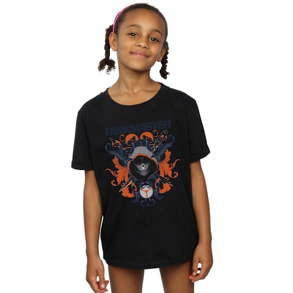 Marvel Girls Black Widow Movie Taskmaster Oriental Cotton T-Shirt Black 7-8 Years