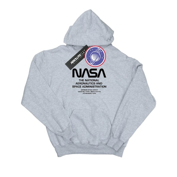 NASA Mens Worm Blurb Hoodie S Sports Grey Sports Grey S