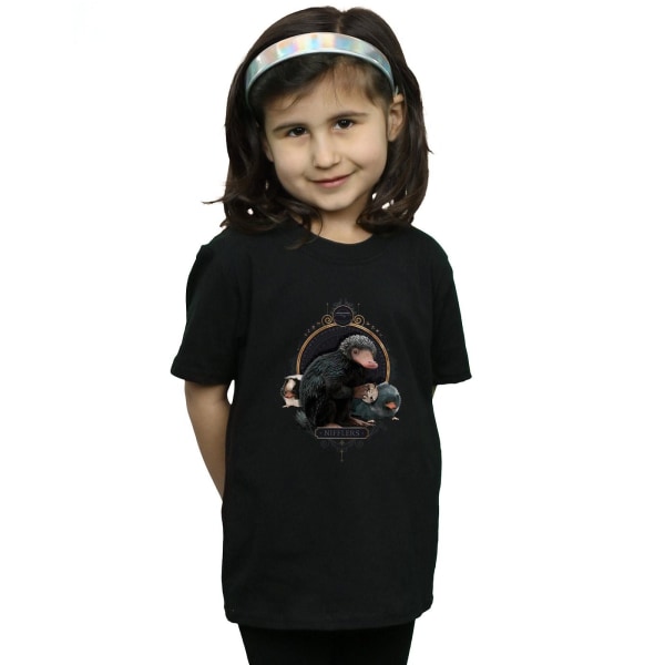 Fantastic Beasts Girls Baby Nifflers T-shirt i bomull 7-8 år F Black 7-8 Years