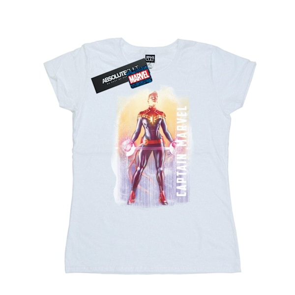 Marvel Dam/Dam Captain Marvel Akvarell Bomulls T-shirt White L