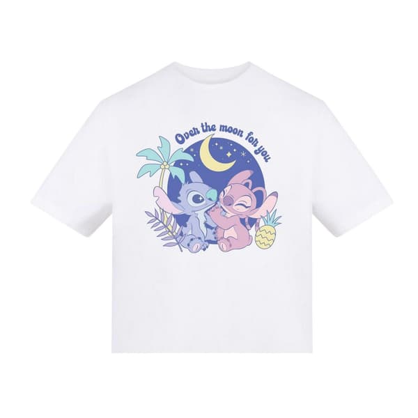 Lilo & Stitch Barn/Barn Över Månen För Dig Ängel Tryck White 11-12 Years