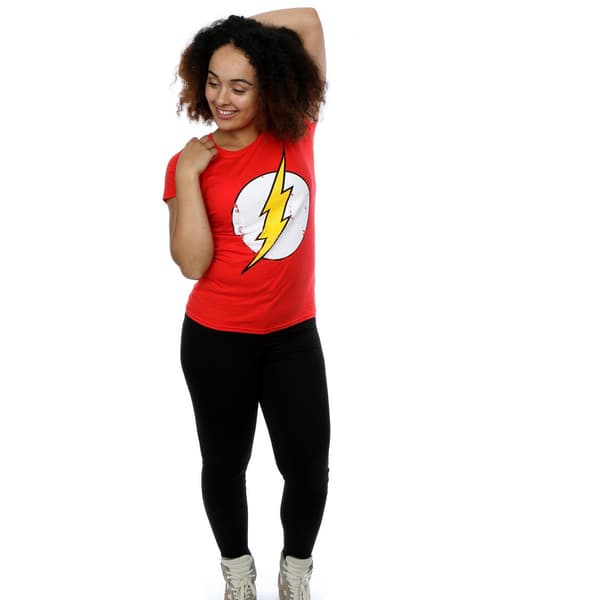 DC Comics Dam/Dam Flash Distressed Logo T-shirt i bomull S Red S