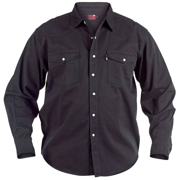 D555 Herr Kingsize Western Denim Shirt 2XL Svart Black 2XL