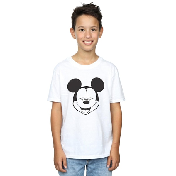 Disney Boys Mickey Mouse Closed Eyes T-Shirt 9-11 år Vit White 9-11 Years