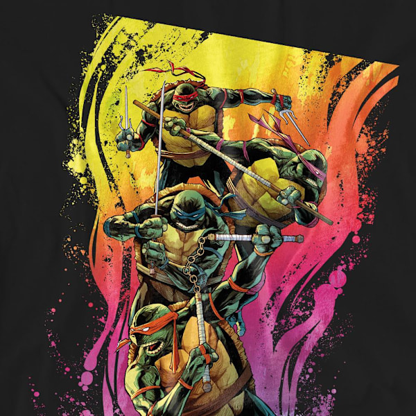 Teenage Mutant Ninja Turtles Unisex Vuxen Hot Rainbow Warriors Black S