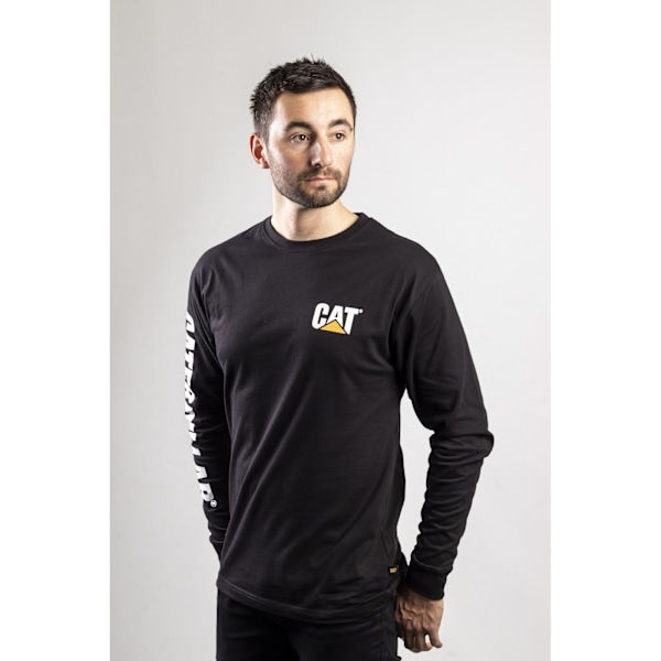 Caterpillar Trademark Banner L/S Tee / Herr T-shirts / Tee Shir Black Large