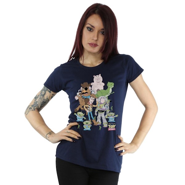 Disney Dam/Kvinnor Toy Story Group Bomull T-shirt M Mörkblå Deep Navy M