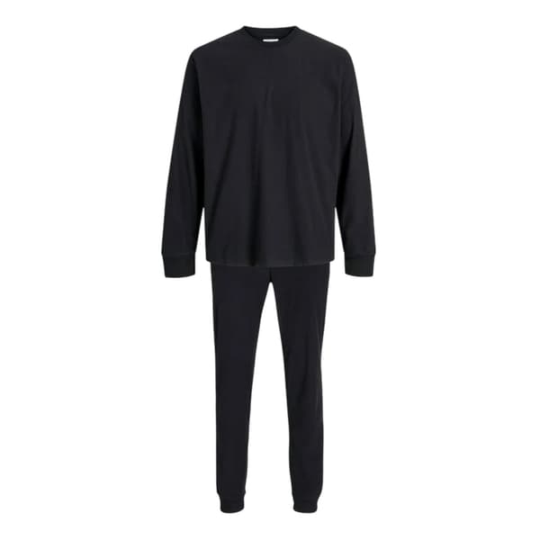 Jack And Jones Loungewear-set för män i kammad bomull med lång ärm L Black L
