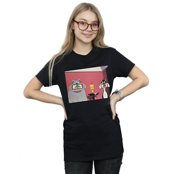 Looney Tunes Dam/Damer Julvykort Bomull Pojkvän Black S
