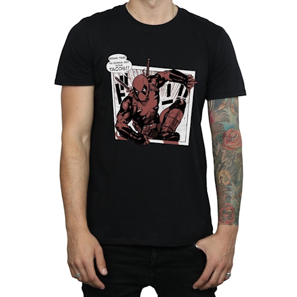 Marvel herr Deadpool Breaktime Tacos T-shirt L svart Black L