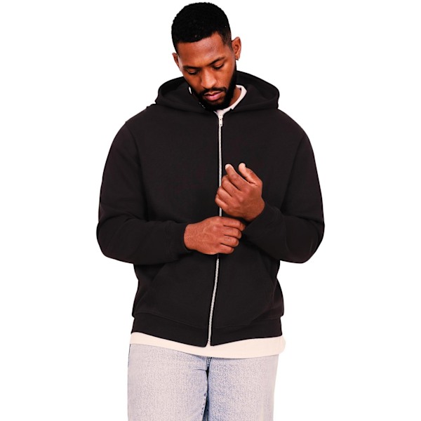 Casual Classics Unisex Vuxen Core Ringspun Bomull Hög Full Zip Black XL