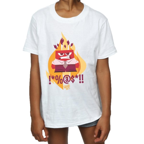 Disney Girls Inside Out Fired Up Bomull T-shirt 5-6 år Vit White 5-6 Years