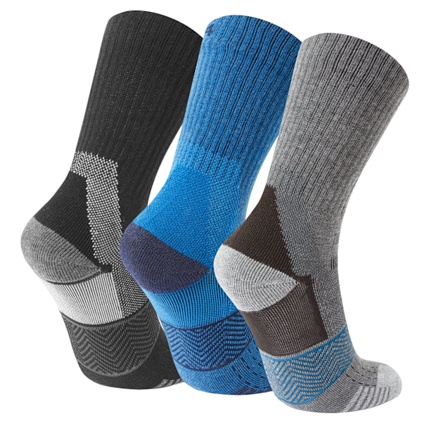 TOG24 Wels Trekkingstrumpor för herr (3-pack) 6 UK-8 UK Svart/Påfågel Black/Peacock Blue/Dark Grey Marl 6 UK-8 UK