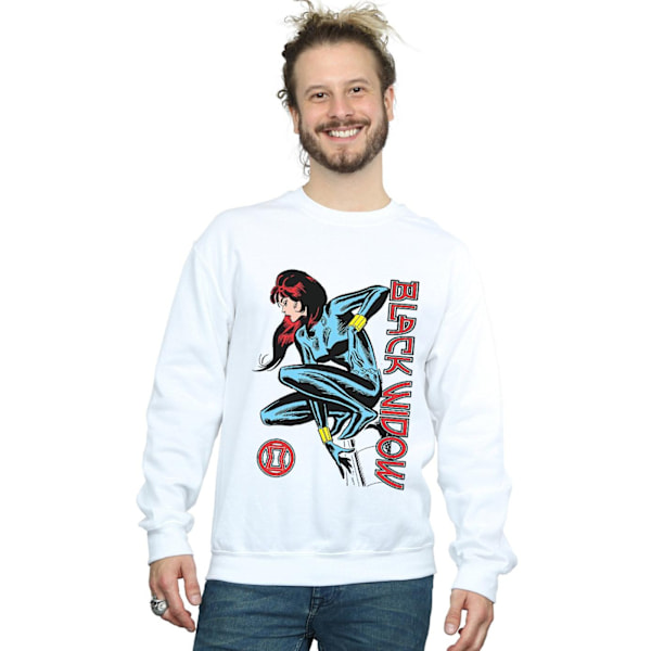 Marvel Mens Black Widow In Action Sweatshirt 5XL Vit White 5XL