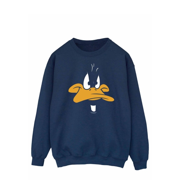 Looney Tunes Herr Daffy Duck Ansikte Sweatshirt M Marinblå Navy Blue M