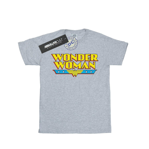 DC Comics Boys Wonder Woman Text Logo T-Shirt 5-6 år Sport Sports Grey 5-6 Years