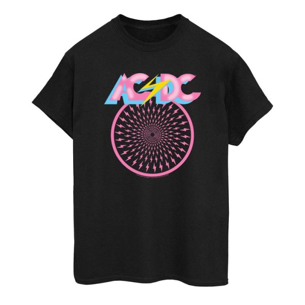 ACDC Dam/Dam Flash Circle Cotton Boyfriend T-Shirt L Blac Black L