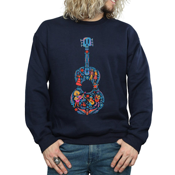 Disney Herr Coco Gitarr Mönster Sweatshirt M Marinblå Navy Blue M