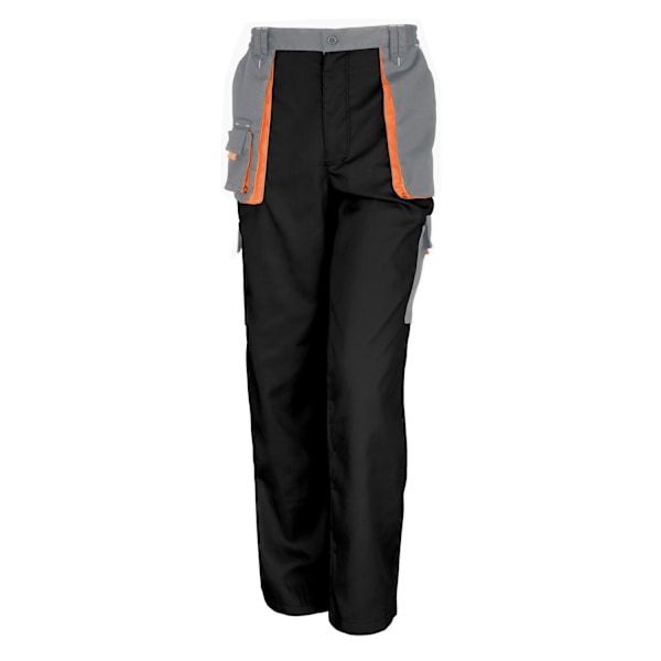 Result Unisex Work-Guard Lite arbetskläder byxor (andningsbar och Black / Grey / Orange 5XL