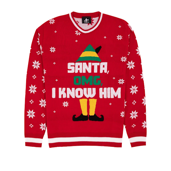Elf Unisex Vuxen Stickad Jultröja M Röd Red M