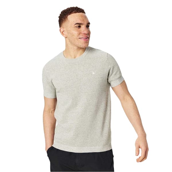 Jack Wills Herr Broderad Crew Neck Regular T-shirt S Silver Silver Sage S