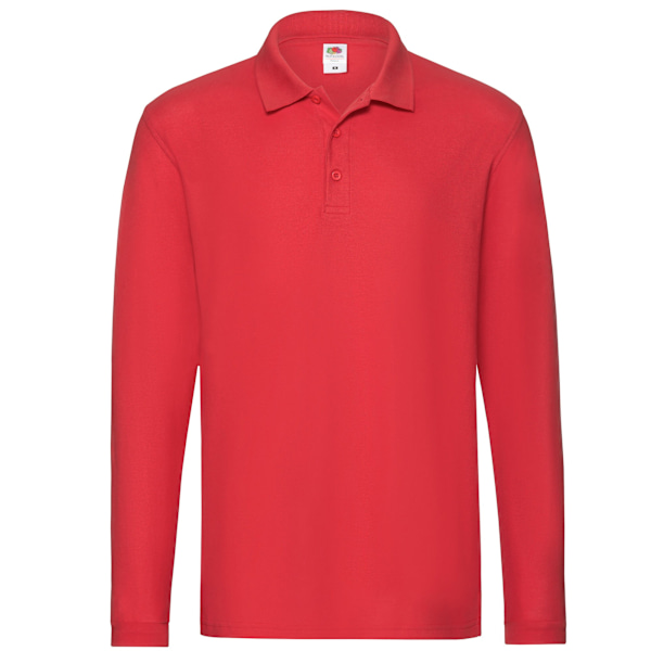 Fruit of the Loom Premium Pique långärmad poloskjorta 3X Red 3XL