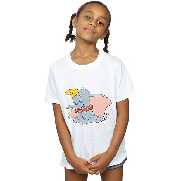 Dumbo Girls Klassisk Bomull T-shirt 12-13 År Vit White 12-13 Years