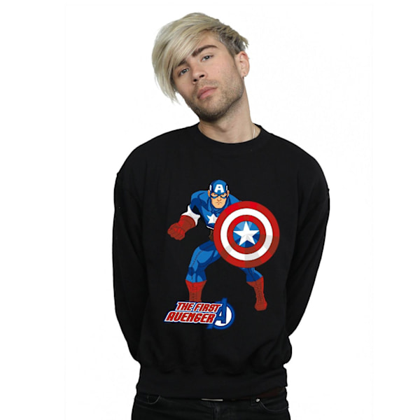 Captain America Unisex Vuxen The First Avenger Sweatshirt M Bla Black M