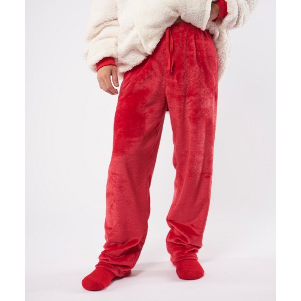 Ribbon Unisex Vuxen Eskimo Stil Fleece Lounge Byxor L-XL Röd Red L-XL