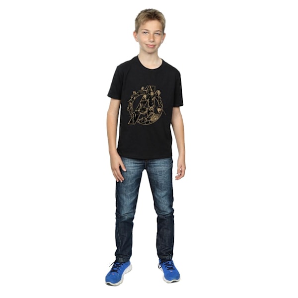 Avengers Infinity War Boys Logo Bomull T-shirt 12-13 År Svart Black 12-13 Years
