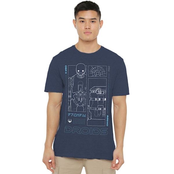 Star Wars: Andor Unisex Vuxen Droids T-Shirt XL Heather Navy Heather Navy XL