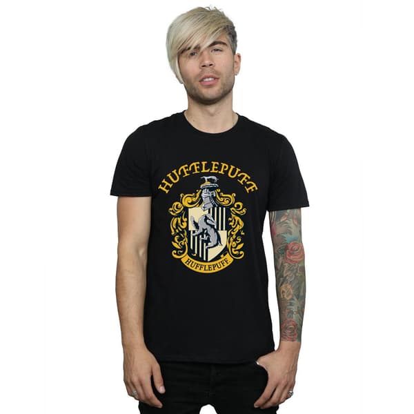 Harry Potter Herr Hufflepuff T-shirt i bomull S Svart Black S