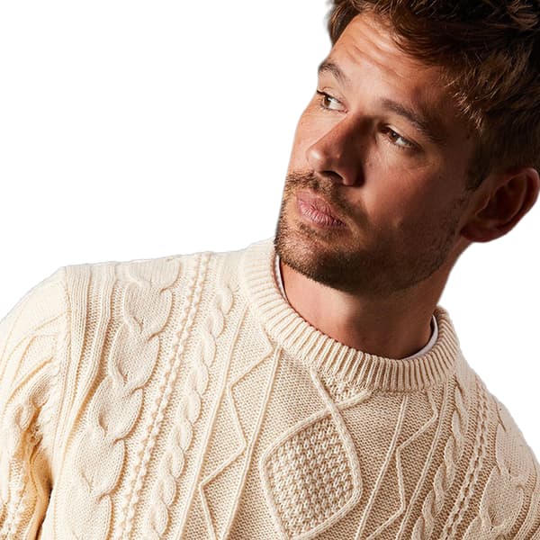 Burton Herr Cable Stickad Rundhalsad Tröja M Off White Off White M