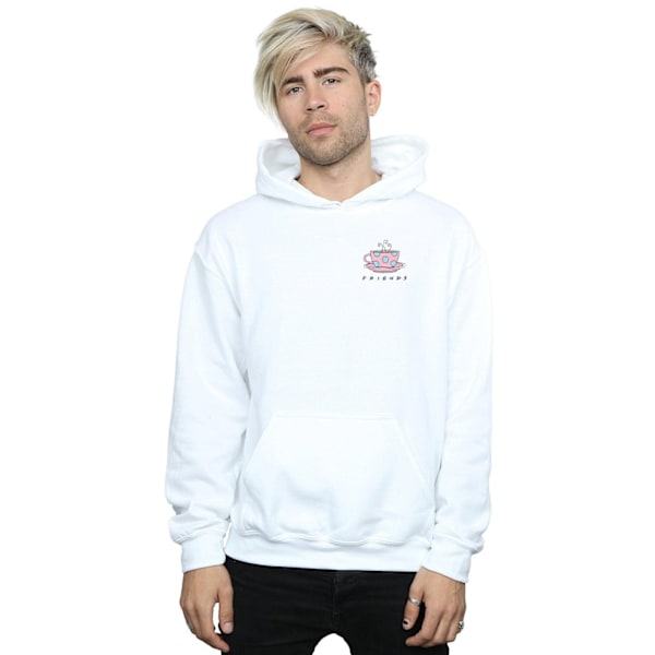 Friends Herr Kaffe Kopp Bröst Tryck Hoodie L Vit White L